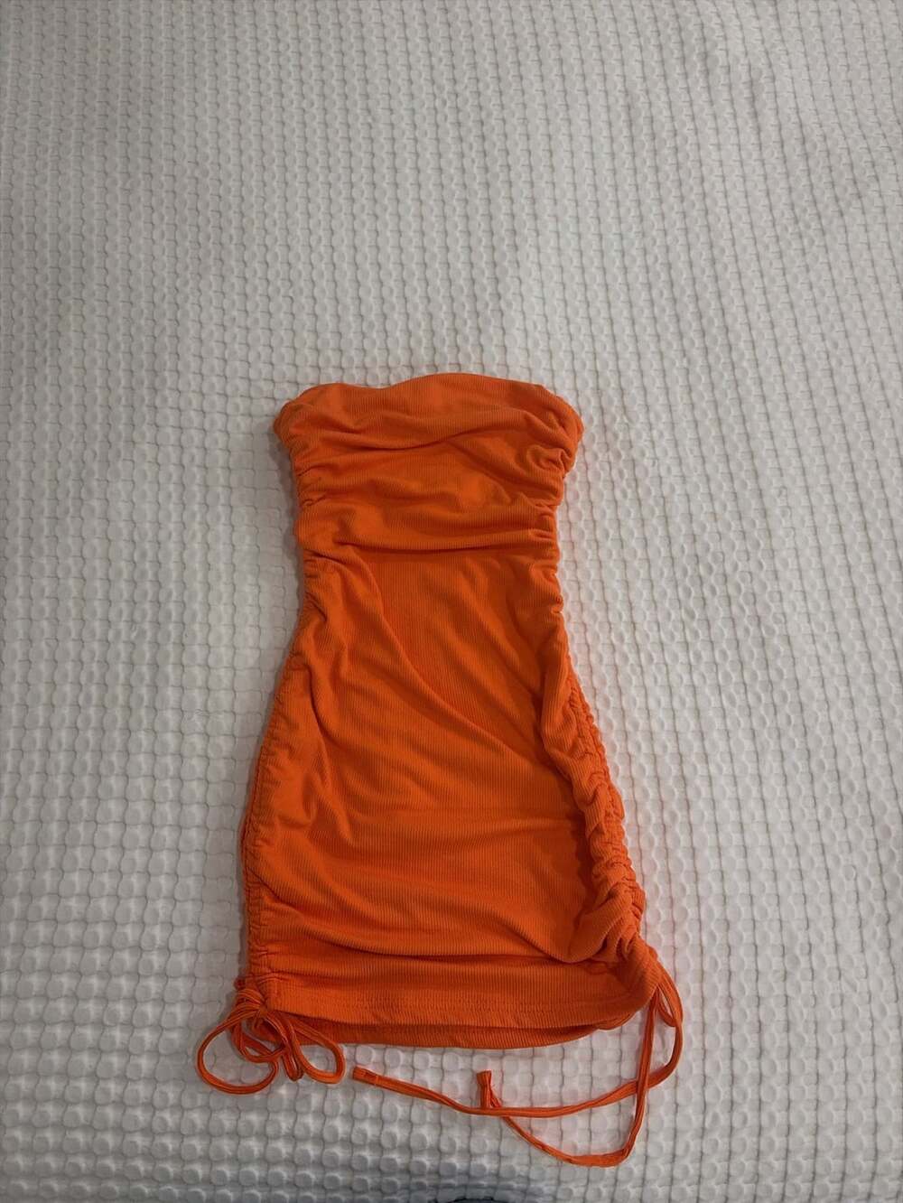 Rue 21 Orange Ruched Bodycon Mini Dress XS